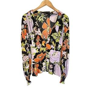 ASOS DESIGN (REVOLVE) FLORAL BLOUSON SLEEVES BLOUSE..! Size 4